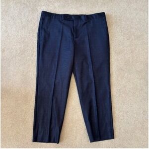 Ted Baker London Jay CT Wool Blend Plaid Dress Pants Men Size 37 Navy Formal